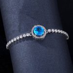 Silver Plated Round Crystal Studded Matrix Anti Tarnish Tennis Bracelet - Image 10
