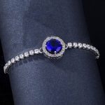 Silver Plated Round Crystal Studded Matrix Anti Tarnish Tennis Bracelet - Image 24