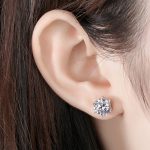 Silver Plated Crystal Studded Anti Tarnish Circular Solitaire Stud Earrings - VAIRAVI