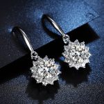 Silver Plated Crystal Studded Anti Tarnish Floral Solitaire Drop Earrings - VAIRAVI