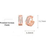 Rose Gold Plated American Diamond Studded Geometric Korean Hoop Earrings - Image 4