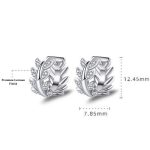 Silver Plated American Diamond Studded Leaf inspired Hoop Earrings - Image 6