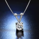 Silver Plated Crystal Studded V Shape Circular Solitaire Pendant - VAIRAVI