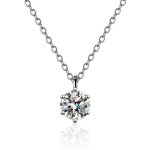 Silver Plated Crystal Studded Anti Tarnish Circular Solitaire Pendant - VAIRAVI