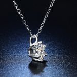 Silver Plated Crystal Studded Anti Tarnish Circular Solitaire Pendant - VAIRAVI