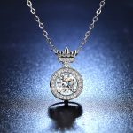 Silver Plated Crystal Studded Crown inspired Anti Tarnish Solitaire Pendant - VAIRAVI