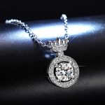 Silver Plated Crystal Studded Crown inspired Anti Tarnish Solitaire Pendant - VAIRAVI