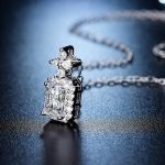 Silver Plated Crystal Studded Geometrical Anti Tarnish Solitaire Pendant - VAIRAVI