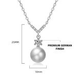 Silver Plated American Diamond Studded Contemporary Korean Pendant - Image 8