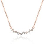 Rose Gold Plated American Diamond Studded Contemporary Korean Pendant - Image 2