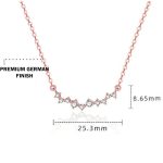 Rose Gold Plated American Diamond Studded Contemporary Korean Pendant - Image 3
