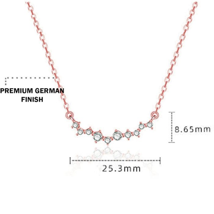 Rose Gold Plated American Diamond Studded Contemporary Korean Pendant - Image 3