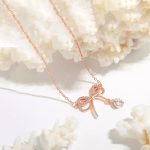 Rose Gold Plated American Diamond Studded Infinity Shape Korean Pendant - Image 2