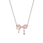 Rose Gold Plated American Diamond Studded Infinity Shape Korean Pendant - Image 5