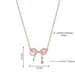 Rose Gold Plated American Diamond Studded Infinity Shape Korean Pendant - Image 6
