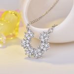 Silver Plated American Diamond Studded Half Hoop Floral Pendant - Image 3