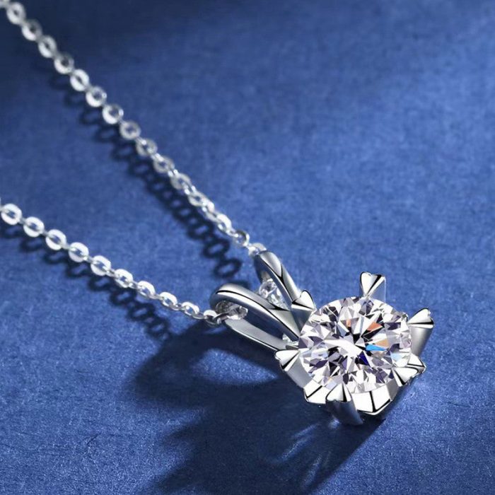 Silver Plated American Diamond Studded Rown Contemporary Pendant - Image 2