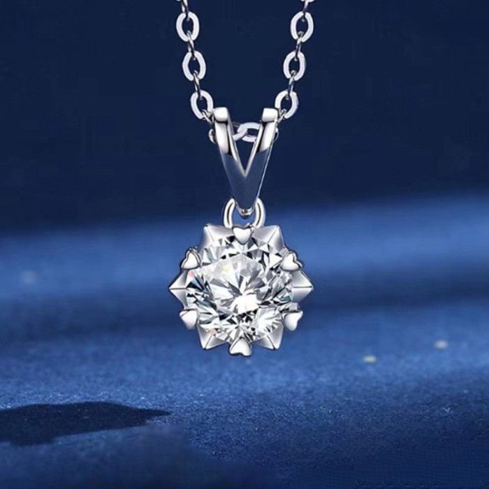 Silver Plated American Diamond Studded Rown Contemporary Pendant - Image 3