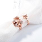 Rose Gold Plated American Diamond Studded Contemporary Korean Finger Ring - Image 2