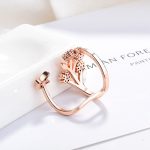 Rose Gold Plated American Diamond Studded Contemporary Korean Finger Ring - Image 4