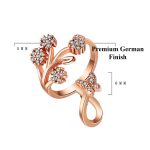 Rose Gold Plated American Diamond Studded Contemporary Korean Finger Ring - Image 6