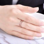 Rose Gold Plated American Diamond Studded Contemporary Korean Finger Ring - Image 3