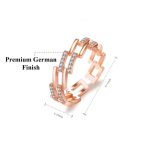Rose Gold Plated American Diamond Studded Contemporary Korean Finger Ring - Image 3
