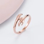Rose Gold-Plated Hug Shaped Adjustable Hug Day Finger Ring - Image 2