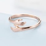 Rose Gold-Plated Hug Shaped Adjustable Hug Day Finger Ring - Image 4