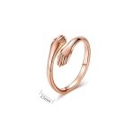 Rose Gold-Plated Hug Shaped Adjustable Hug Day Finger Ring - Image 6