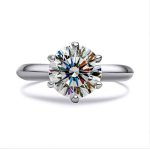Silver Plated Crystal Studded Anti Tarnish Solitaire Adjustable Finger Ring - VAIRAVI
