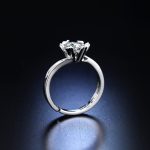 Silver Plated Crystal Studded Contemporary Anti Tarnish Solitaire Adjustable Finger Ring - VAIRAVI
