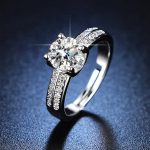 Silver Plated American Diamond Studded Contemporary Anti Tarnish Adjustable Finger Ring - VAIRAVI