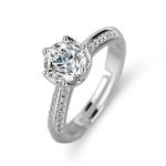 Silver Plated American Diamond Studded Contemporary Anti Tarnish Adjustable Finger Ring - VAIRAVI