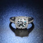 Silver Plated Crystal Studded Contemporary Anti Tarnish Solitaire Adjustable Finger Ring - VAIRAVI