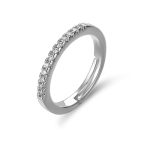 Silver Plated American Diamond Studded Anti Tarnish Contemporary Adjustable Round Finger Ring - VAIRAVI