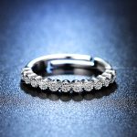 Silver Plated American Diamond Studded Anti Tarnish Contemporary Adjustable Round Finger Ring - VAIRAVI