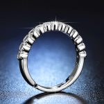 Silver Plated American Diamond Studded Anti Tarnish Contemporary Adjustable Round Finger Ring - VAIRAVI