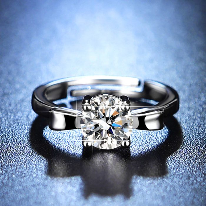 Silver Plated Crystal Studded Bow Tie Anti Tarnish inspired Solitaire Adjustable Finger Ring - VAIRAVI
