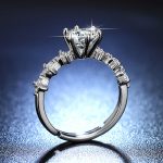 Silver Plated American Diamond Studded Floral Anti Tarnish Adjustable Solitaire Finger Ring - VAIRAVI