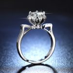 Silver Plated Crystal Studded Anti Tarnish Contemporary Solitaire Adjustable Finger Ring - VAIRAVI