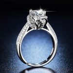 Silver Plated Crystal Studded Anti Tarnish Contemporary Solitaire Adjustable Finger Ring - VAIRAVI