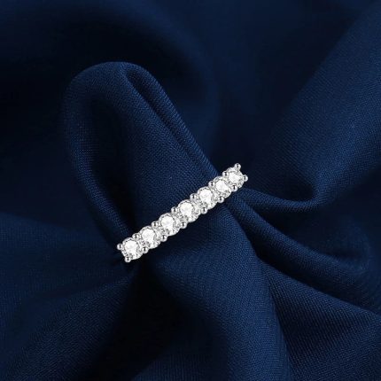 Silver Plated American Diamond Studded Contemporary Anti Tarnish Adjustable Round Finger Ring - VAIRAVI