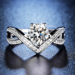 Silver Plated American Diamond Studded Contemporary Anti Tarnish Solitaire Adjustable Finger Ring - VAIRAVI