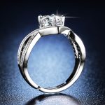 Silver Plated American Diamond Studded Contemporary Anti Tarnish Solitaire Adjustable Finger Ring - VAIRAVI