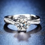 Silver Plated American Diamond Studded Contemporary Anti Tarnish Solitaire Adjustable Finger Ring - VAIRAVI