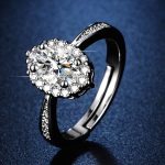 Silver Plated American Diamond Studded Oval Anti Tarnish Contemporary Adjustable Finger Ring - VAIRAVI