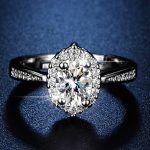 Silver Plated American Diamond Studded Oval Anti Tarnish Contemporary Adjustable Finger Ring - VAIRAVI