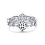 Silver Plated American Diamond Studded Crown Shape Contemporary Korean Finger Ring - Image 3