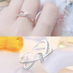 Silver Plated American Diamond Studded Contemporary Korean Finger Ring - Image 3